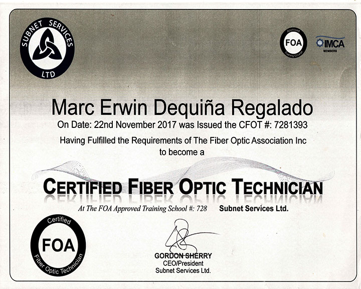 CFOT Certificate