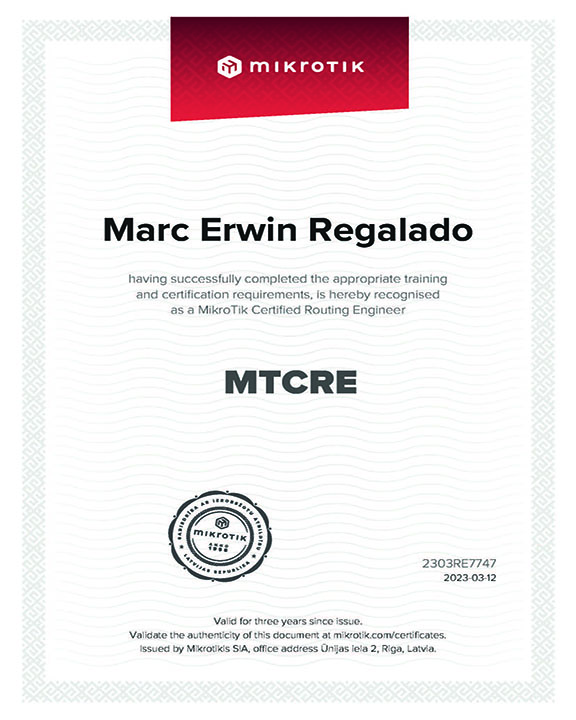 CFOT Certificate